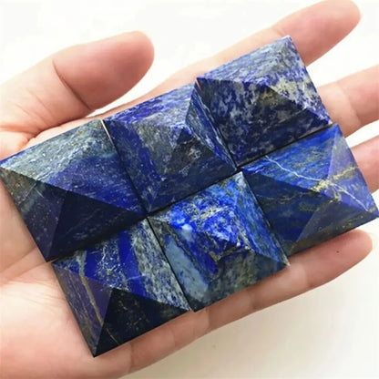 1PC Natural Lapis Lazuli Pyramid Crystal stones Chafen Quartz Wand Healing Home Decoration Accessories