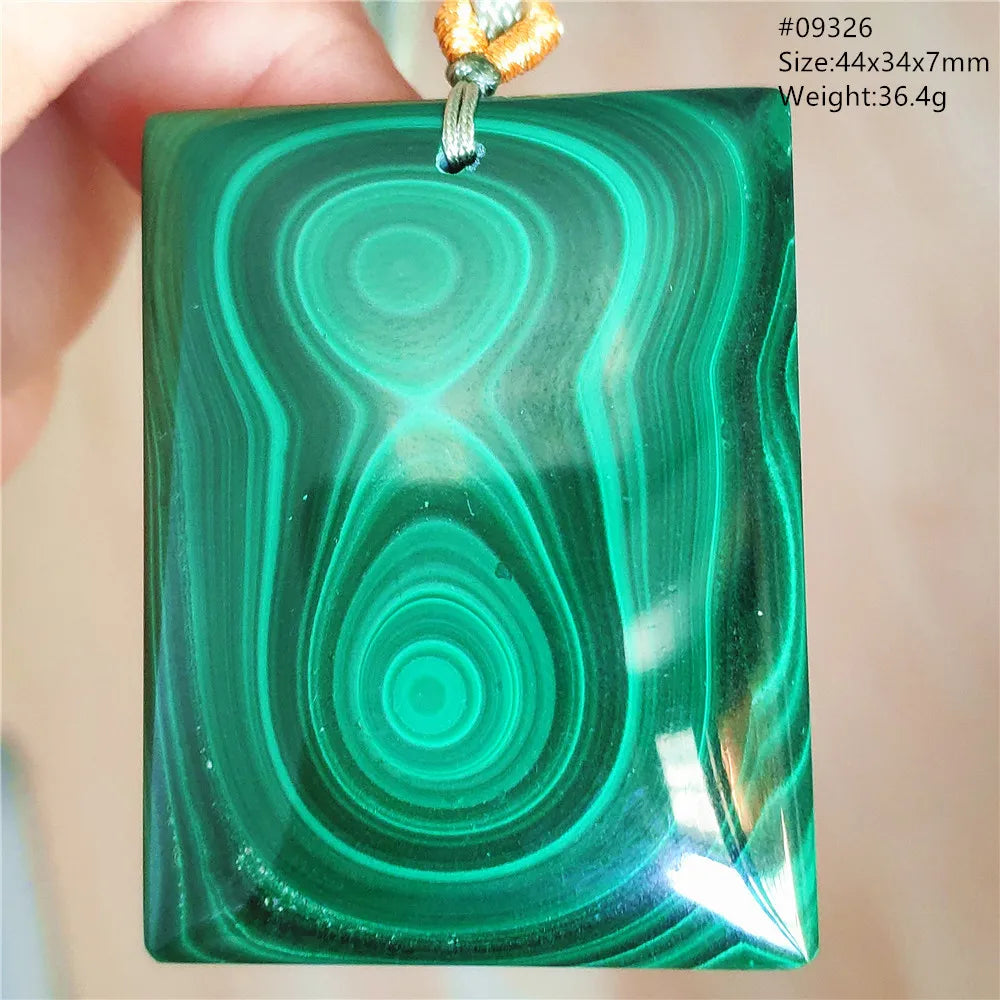 Natural Green Malachite Chrysocolla Pendant Jewelry Rectangle Women Men Big Fashion Green Chrysocolla Fashion Necklace AAAAAA