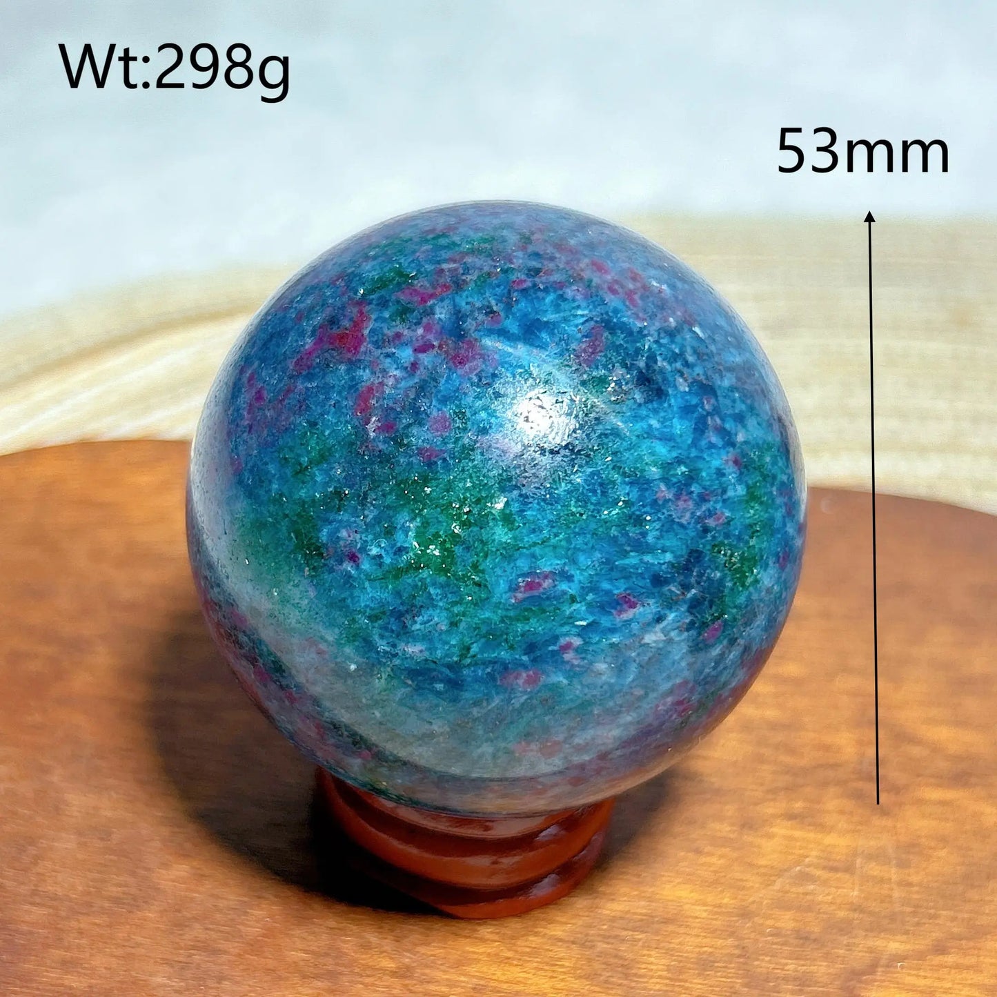 Esfera de fluorescencia UV con rubí, cianita, malaquita y cristales naturales curativos, piedras preciosas, energía mineral, decoraciones para el hogar, regalo