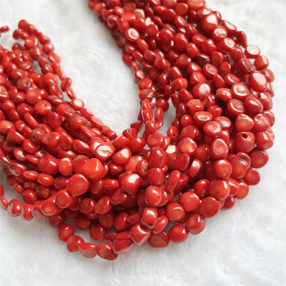 40cm Natural Stone Coral Beads Irregular Loose Round DIY Making Bracelet Necklace Jewelry Findings Exquisite Gifts For Women