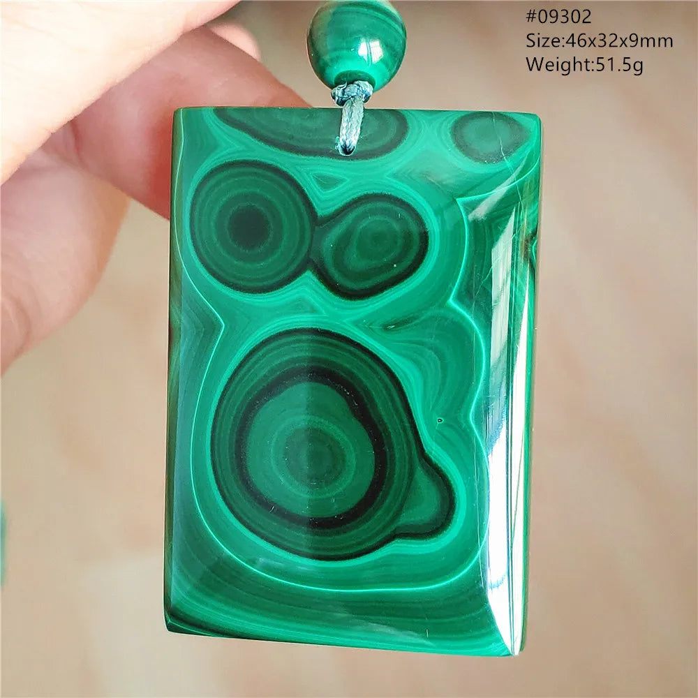 Natural Green Malachite Chrysocolla Pendant Jewelry Rectangle Women Men Big Fashion Green Chrysocolla Fashion Necklace AAAAAA