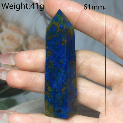 Natural Crystals Chrysocolla With Azurite Tower Healing High Quality Energy Mineral Wholesale Reiki Home Decroration