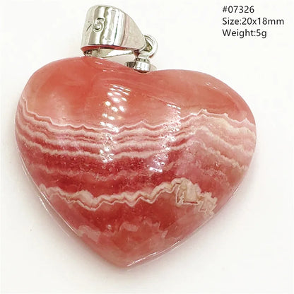 Natural Rose Rhodochrosite Pendant Heart Red Rhodochrosite Love Bead Pendant Necklace Women Rare Rose Necklace AAAAA