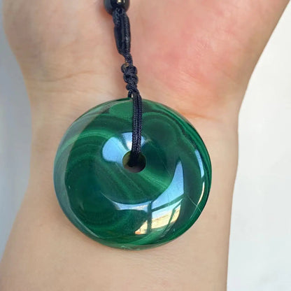 Natural Malachite Pendant,Quartz Crystal, Green Malachite, Safety Buckle, Mineral Reiki Healing Stone, Deagnetism Pendant