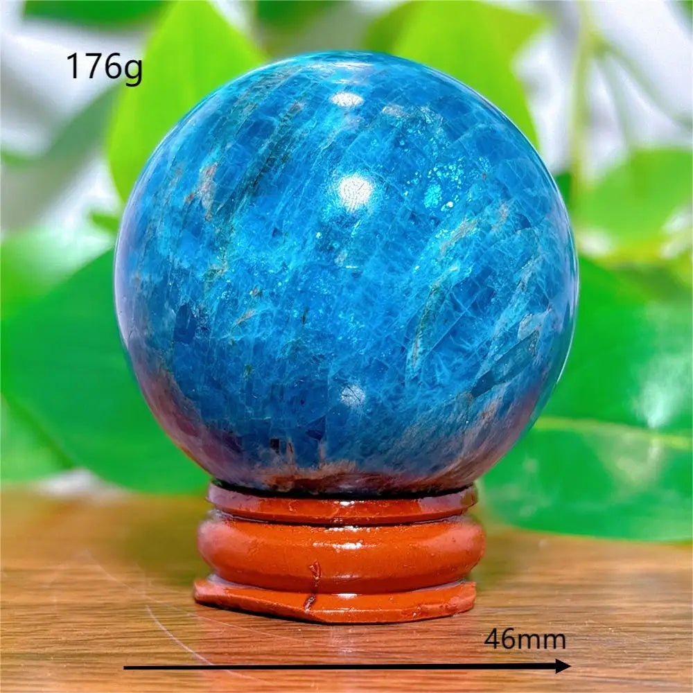 Esfera de Apatita Cristal Pedra de Quartzo Natural Decoração para Casa Minerais Reiki Artesanato Presentes Amor Energia Cura Meditação + Suporte