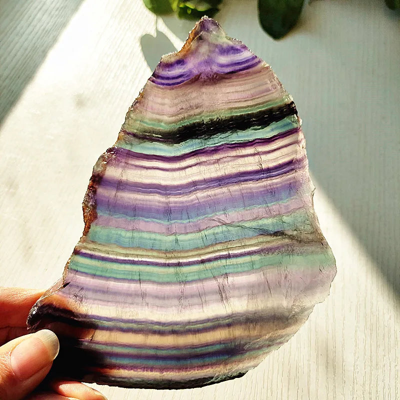 Natural Stone Colorful Fluorite Tablet Collection Home Ornament Chakra Spiritual Meditation Healing Feng Shui Crystal