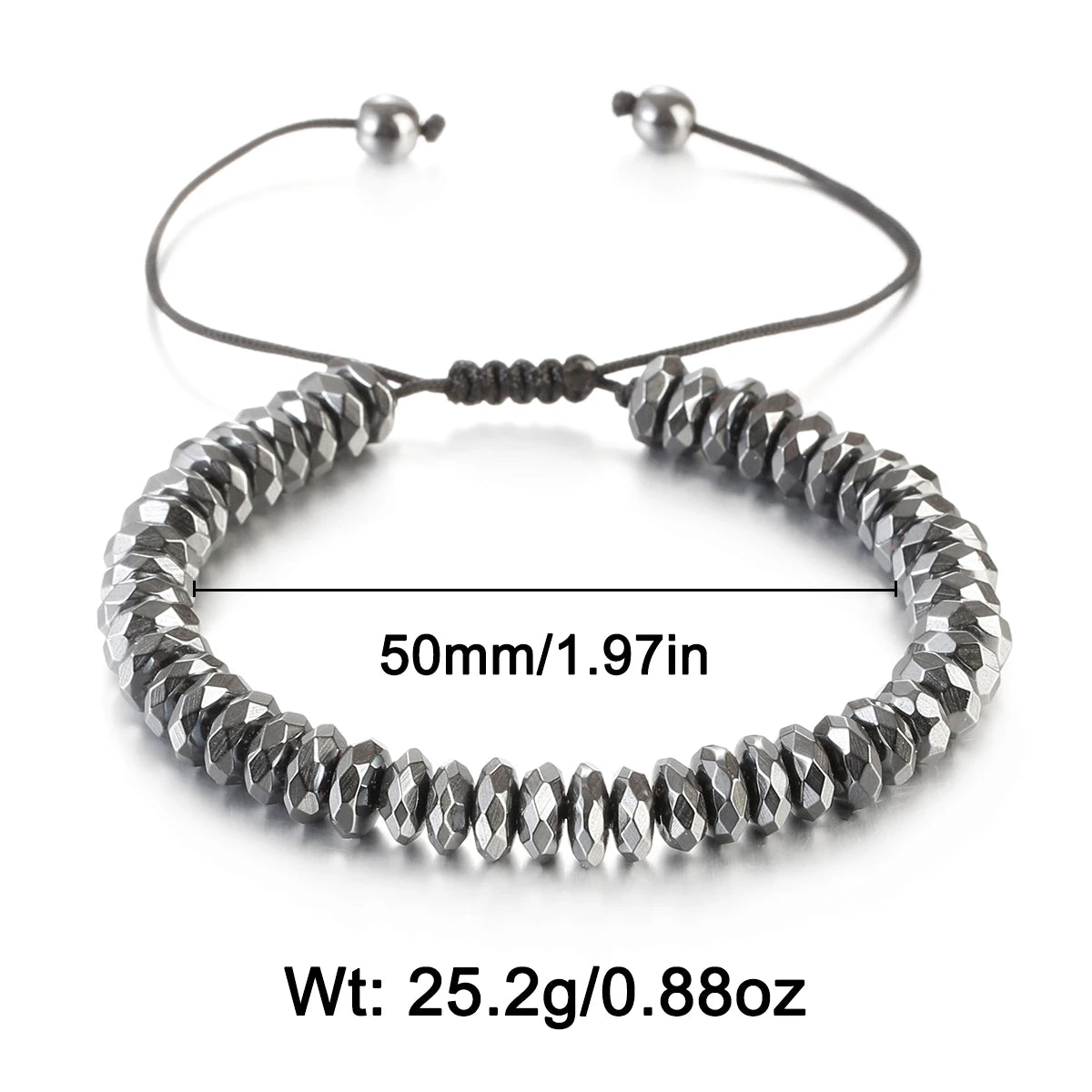 Pulsera de cuentas de piedra de hematita negra con 7 estilos de abalorios, joyería para hombres, pulsera tejida magnética para el cuidado de la salud para mujeres, regalo