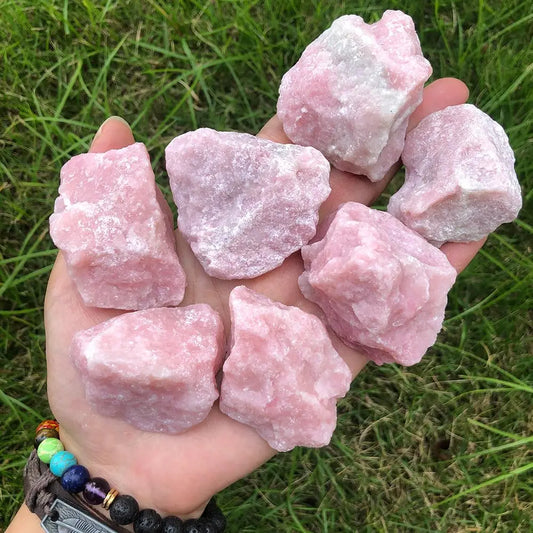 Bulk Natural Raw Stones Pink Opal Crystal Stone & Fountain Rocks for Tumbling, Cabbing,  Wicca & Reiki Crystal Healing（200g）