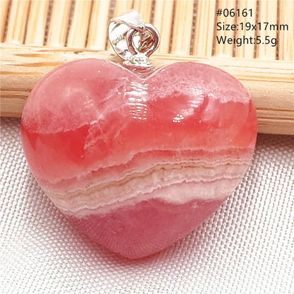 Natural Rose Rhodochrosite Pendant Heart Red Rhodochrosite Love Bead Pendant Necklace Women Rare Rose Necklace AAAAA