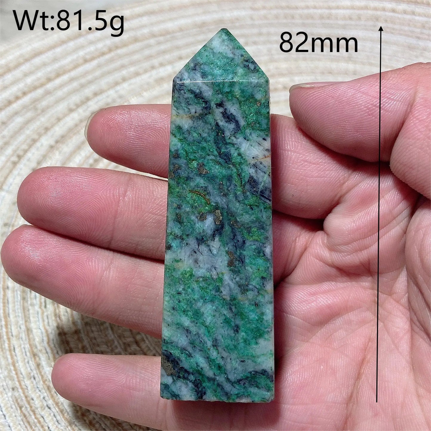 Natural Crystal Dioptase Tower Pyrite Healing Wholesale Gemstone Energy Polished Obelisk Precious Gift