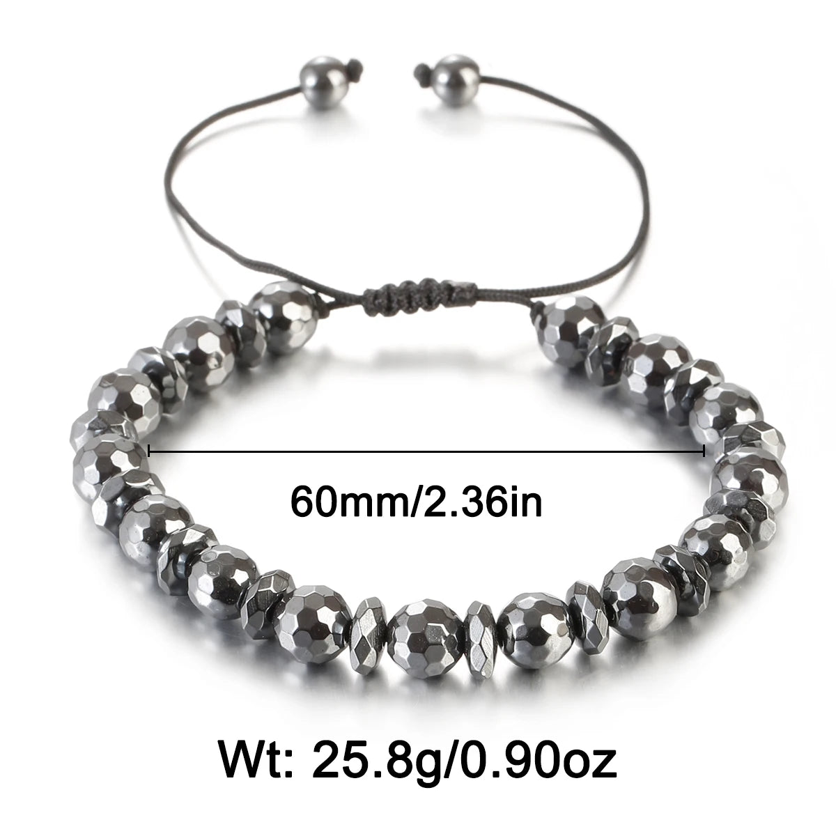 Pulsera de cuentas de piedra de hematita negra con 7 estilos de abalorios, joyería para hombres, pulsera tejida magnética para el cuidado de la salud para mujeres, regalo