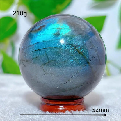 Labradorite Sphere Ball Crystal Natural Stone Quartz Home Decoration Minerals Reiki Craft Gemstone Energy Healing Love +Stand