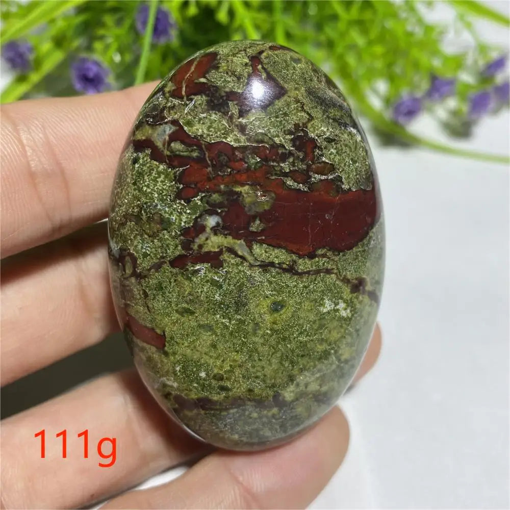 Pedra de Sangue de Dragão Natural Cristal Energia Espiritual Cura Mineral Palm Gemstones Decoração Artesanal Presentes 40*60mm