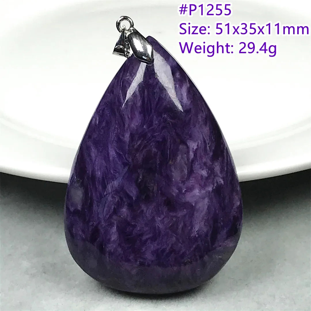 Top Natural Purple Charoite Stone Pendant Jewelry For Women Lady Men Love Healing Crystal Beads Silver Energy Gemstone AAAAA