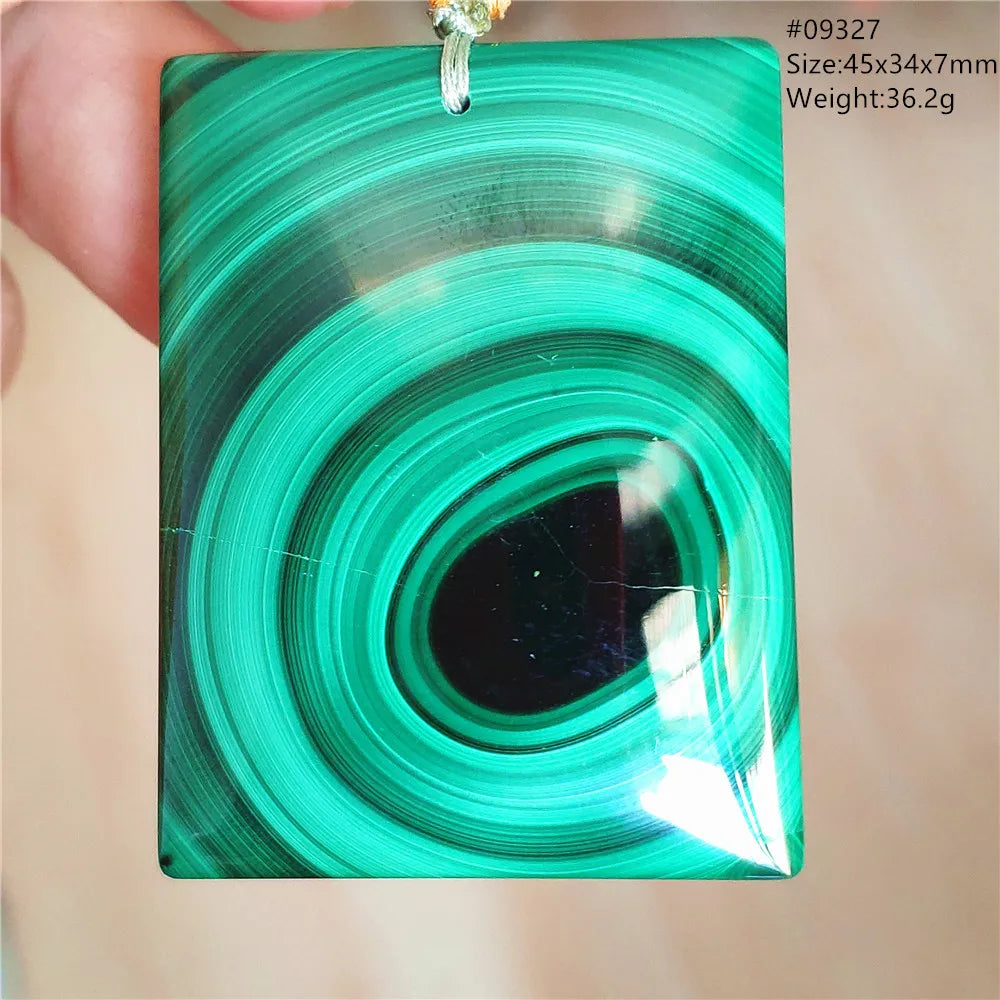 Natural Green Malachite Chrysocolla Pendant Jewelry Rectangle Women Men Big Fashion Green Chrysocolla Fashion Necklace AAAAAA