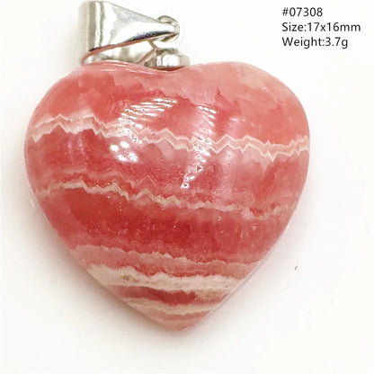 Natural Rose Rhodochrosite Pendant Heart Red Rhodochrosite Love Bead Pendant Necklace Women Rare Rose Necklace AAAAA