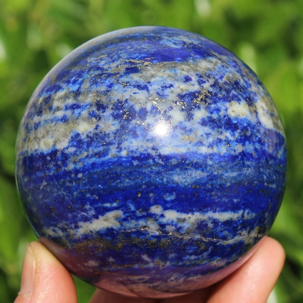 70mm Natural Crystal Mineral Lapis Lazuli Crystal Ball Stone Reiki Healing Quartz Spheres Desktop Home Decor Stone Crafts