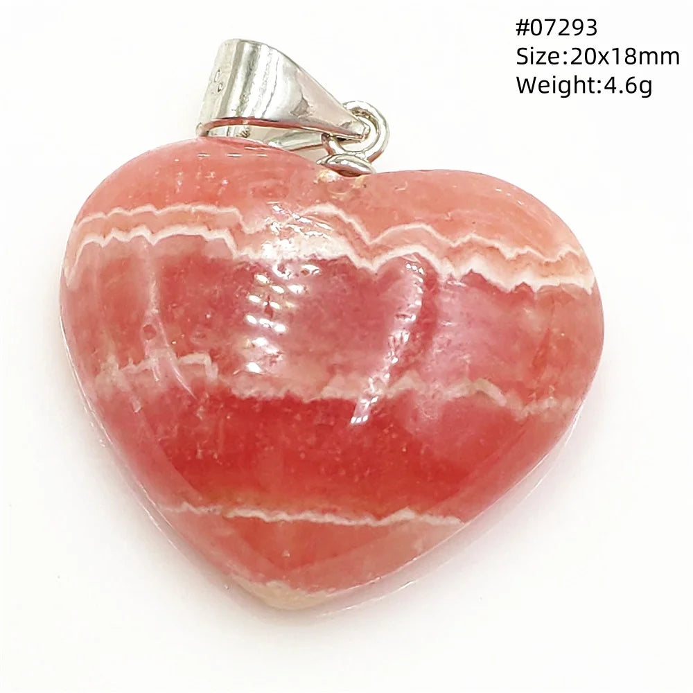 Natural Red Rhodochrosite Pendant Jewelry Rose Rhodochrosite Heart Love Women Men Gemstone Jewelry Fashion Necklace Gift AAAAAA