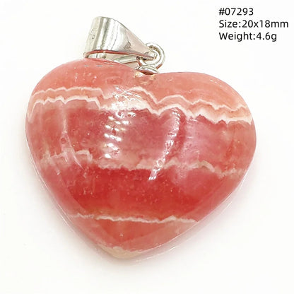 Natural Red Rhodochrosite Pendant Jewelry Rose Rhodochrosite Heart Love Women Men Gemstone Jewelry Fashion Necklace Gift AAAAAA