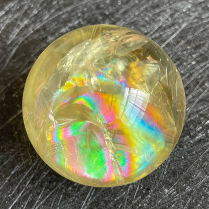 Natural Stone Citrine Crystal Ball Rainbow Quartz Sphere Polished Rock Reiki Healing