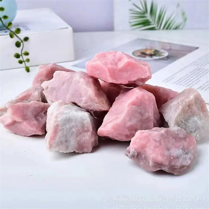 Natural Pink Opal Raw Stones Rough Crystal Quartz Reiki Healing Rock Mineral Specimen Aquarium Home Decoration