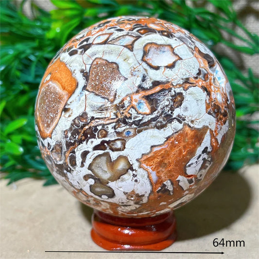 Natural Crystal Facial Makeup Agate Sphere Ball Gemstones Minerals Wicca Spiritual Reiki  Ornaments Home Decoration +Stand