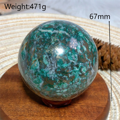 Natural Crystals Dioptase Pyrite Sphere Balls Polished Room Decor Energy Gift Mineral Ore Stone