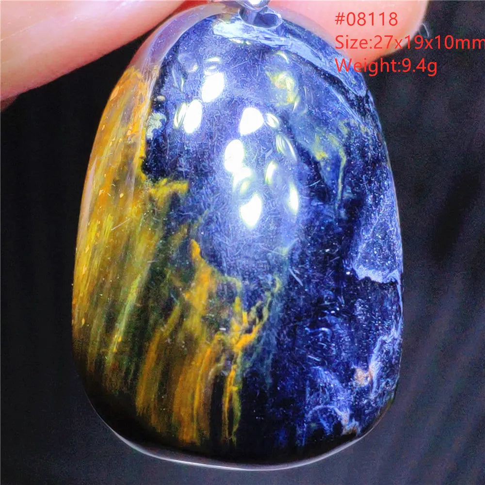 Natural Blue Pietersite Chatoyant Bead Pendant Jewelry Necklace Women Men Namibia Yellow Pietersite Cat Eye Fashion AAAAAA