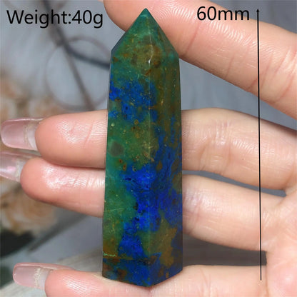 Natural Crystals Chrysocolla With Azurite Tower Healing High Quality Energy Mineral Wholesale Reiki Home Decroration