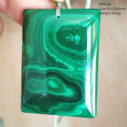 Natural Green Malachite Chrysocolla Pendant Jewelry Rectangle Women Men Big Fashion Green Chrysocolla Fashion Necklace AAAAAA