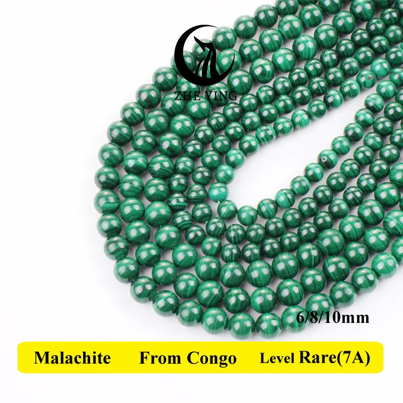 TOP Quality 100% 5A Natural Congo Malachite Stone Beads For Jewelry Making DIY Bracelet Necklace Accessories 15''