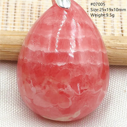 Natural Rose Rhodochrosite Pendant Heart Red Rhodochrosite Love Bead Pendant Necklace Women Rare Rose Necklace AAAAA