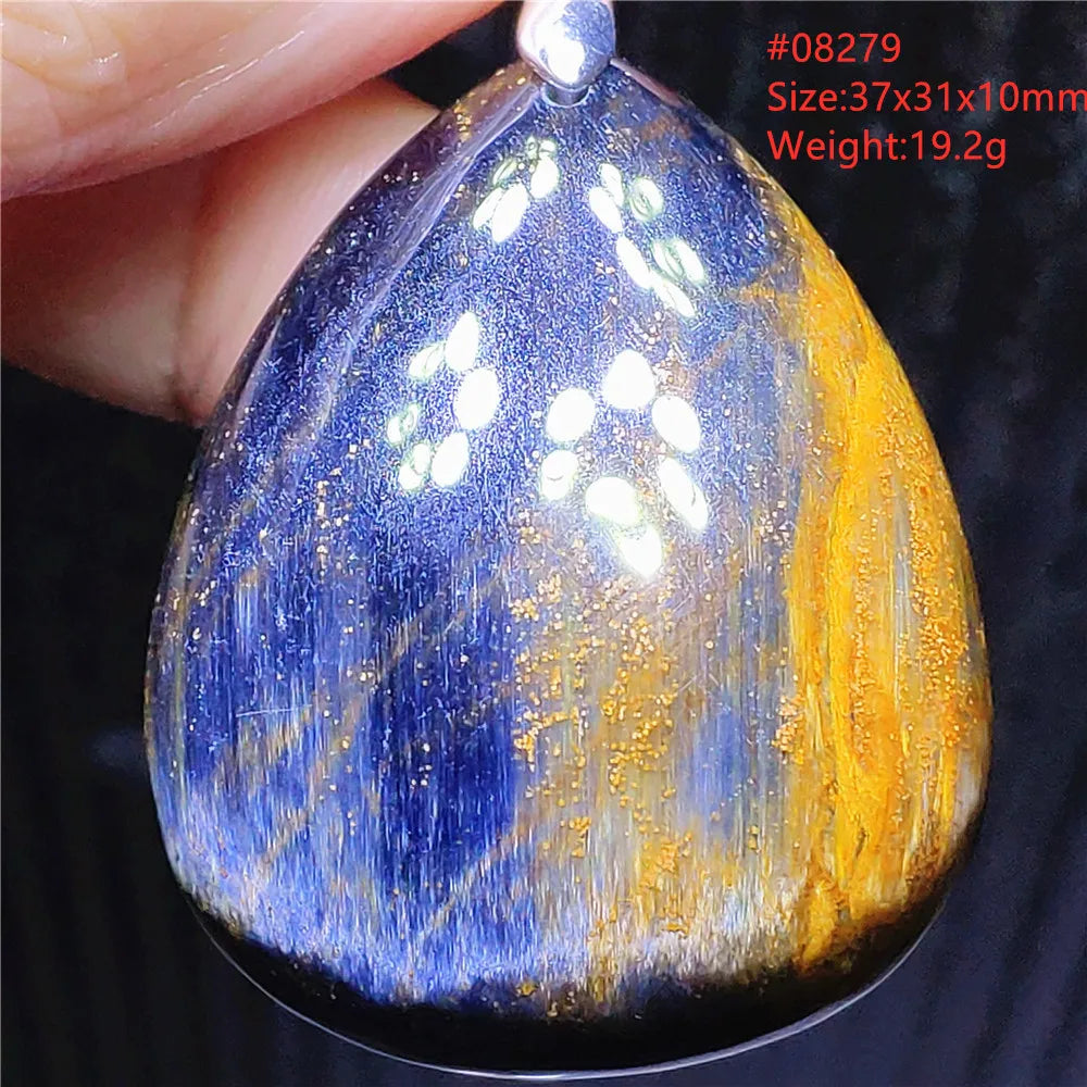 Natural Blue Pietersite Chatoyant Bead Pendant Jewelry Necklace Women Men Namibia Yellow Pietersite Cat Eye Fashion AAAAAA