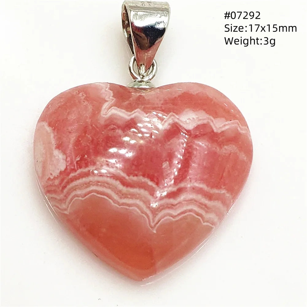 Natural Red Rhodochrosite Pendant Jewelry Rose Rhodochrosite Heart Love Women Men Gemstone Jewelry Fashion Necklace Gift AAAAAA