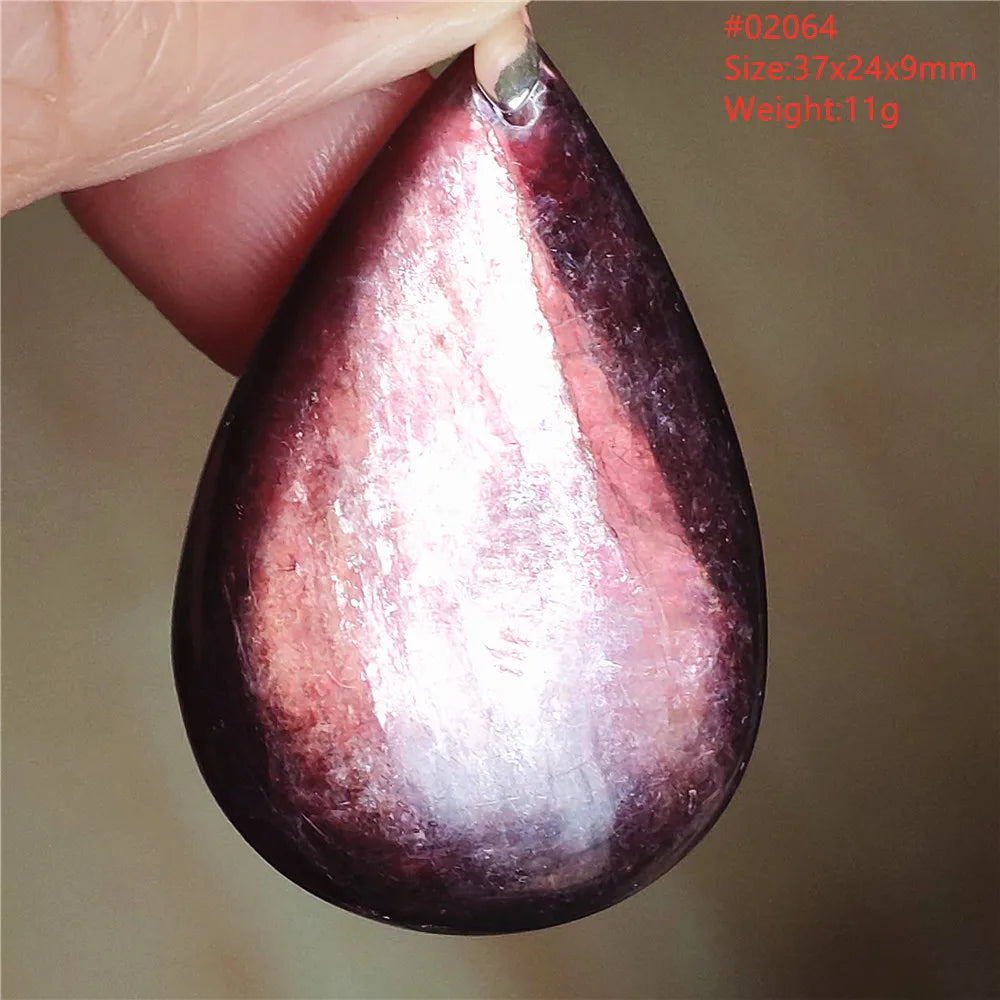 Natural Purple Lepidolite Quartz Tourmaline Mica Pendant Flash Woman Men Heart Love Fashion Jewelry AAAAAA