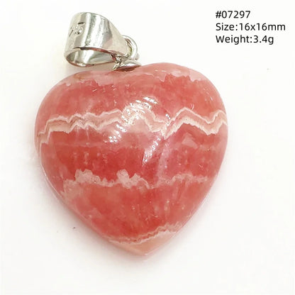 Natural Red Rhodochrosite Pendant Jewelry Rose Rhodochrosite Heart Love Women Men Gemstone Jewelry Fashion Necklace Gift AAAAAA