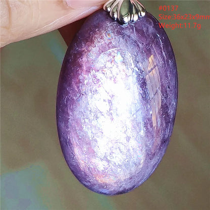 Natural Purple Lepidolite Quartz Tourmaline Mica Pendant Flash Woman Men Heart Love Fashion Jewelry AAAAAA