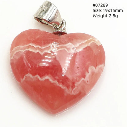 Natural Red Rhodochrosite Pendant Jewelry Rose Rhodochrosite Heart Love Women Men Gemstone Jewelry Fashion Necklace Gift AAAAAA