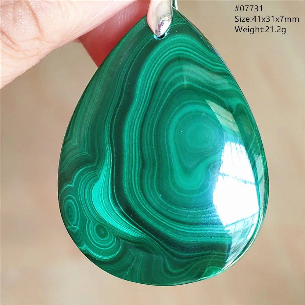 Natural Green Malachite Chrysocolla Pendant Jewelry Rectangle Women Men Big Fashion Green Chrysocolla Fashion Necklace AAAAAA