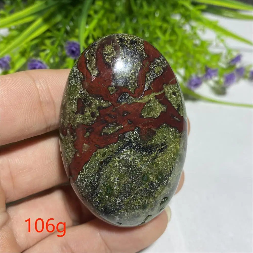 Pedra de Sangue de Dragão Natural Cristal Energia Espiritual Cura Mineral Palm Gemstones Decoração Artesanal Presentes 40*60mm