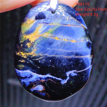 Natural Blue Pietersite Chatoyant Bead Pendant Jewelry Necklace Women Men Namibia Yellow Pietersite Cat Eye Fashion AAAAAA