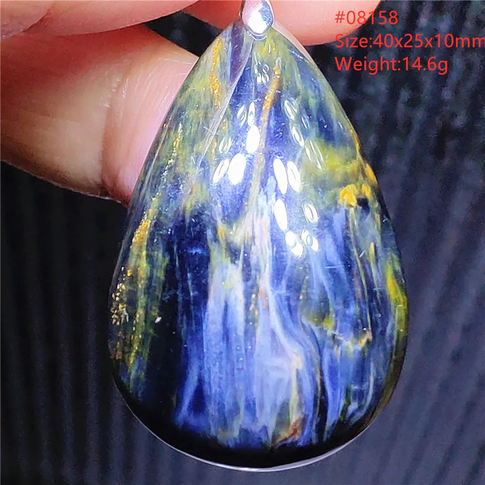 Natural Blue Pietersite Chatoyant Bead Pendant Jewelry Necklace Women Men Namibia Yellow Pietersite Cat Eye Fashion AAAAAA