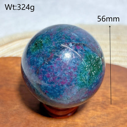 Esfera de fluorescencia UV con rubí, cianita, malaquita y cristales naturales curativos, piedras preciosas, energía mineral, decoraciones para el hogar, regalo