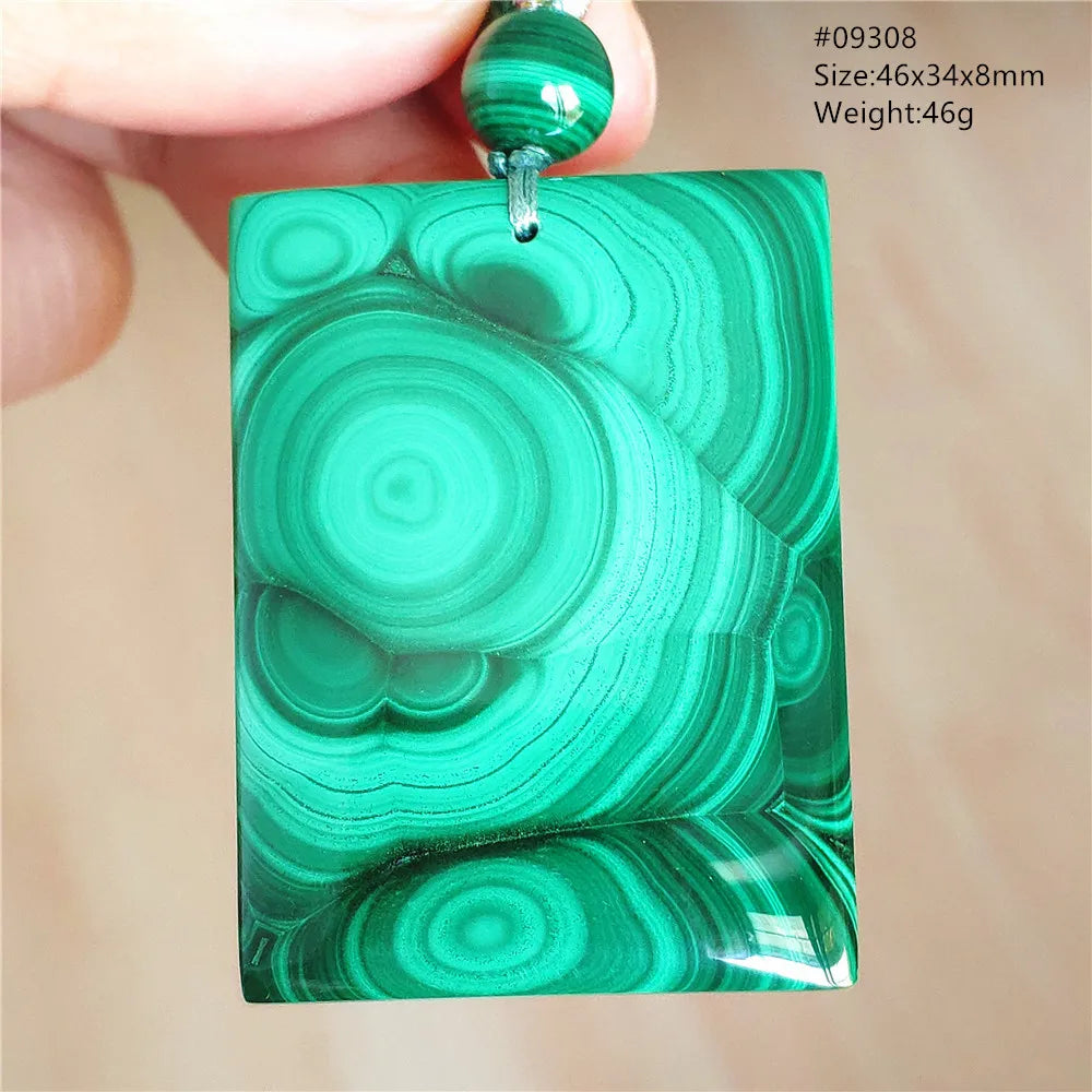 Natural Green Malachite Chrysocolla Pendant Jewelry Rectangle Women Men Big Fashion Green Chrysocolla Fashion Necklace AAAAAA