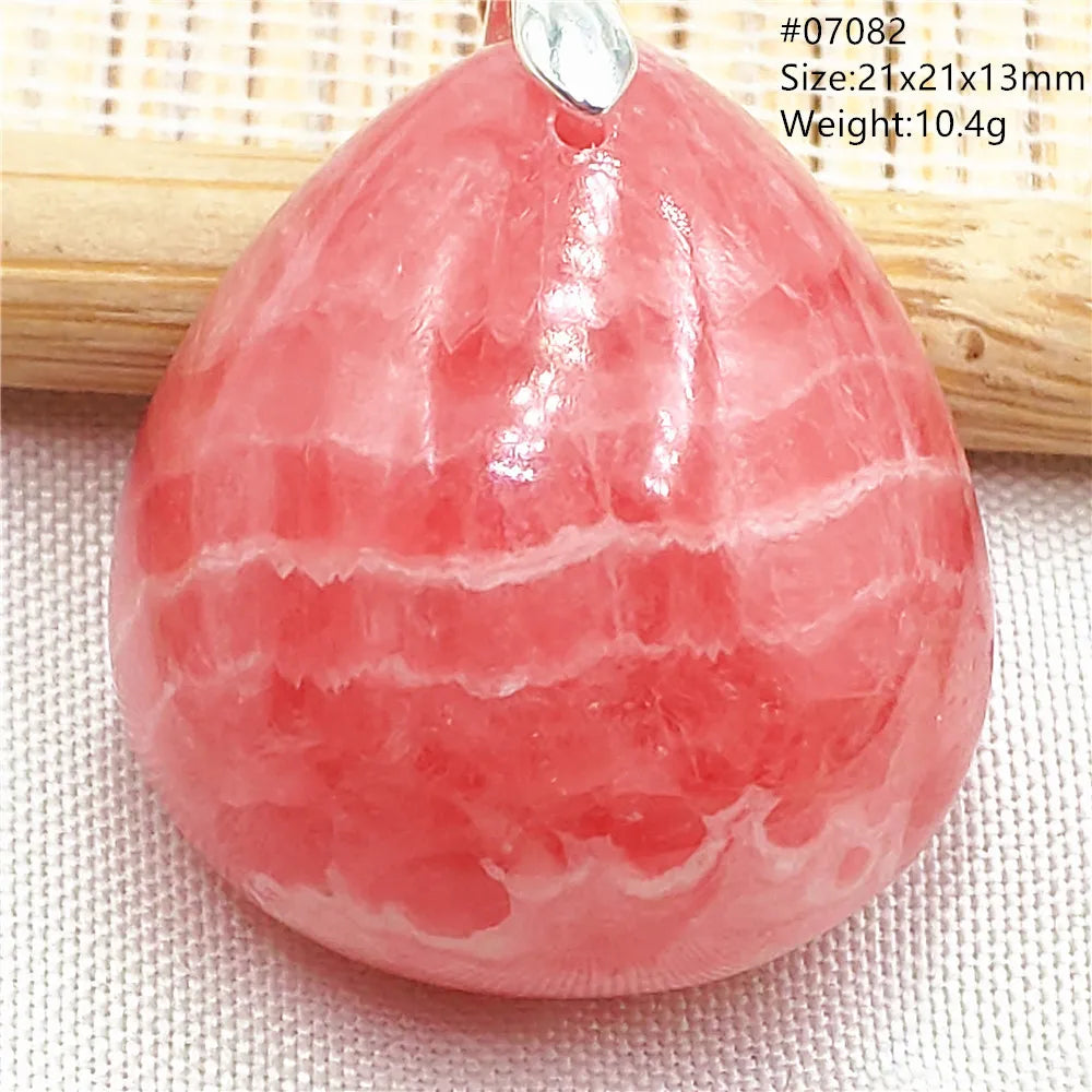 Natural Rose Rhodochrosite Pendant Heart Red Rhodochrosite Love Bead Pendant Necklace Women Rare Rose Necklace AAAAA