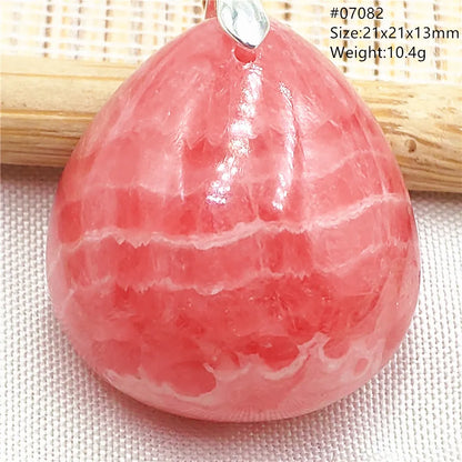 Natural Rose Rhodochrosite Pendant Heart Red Rhodochrosite Love Bead Pendant Necklace Women Rare Rose Necklace AAAAA