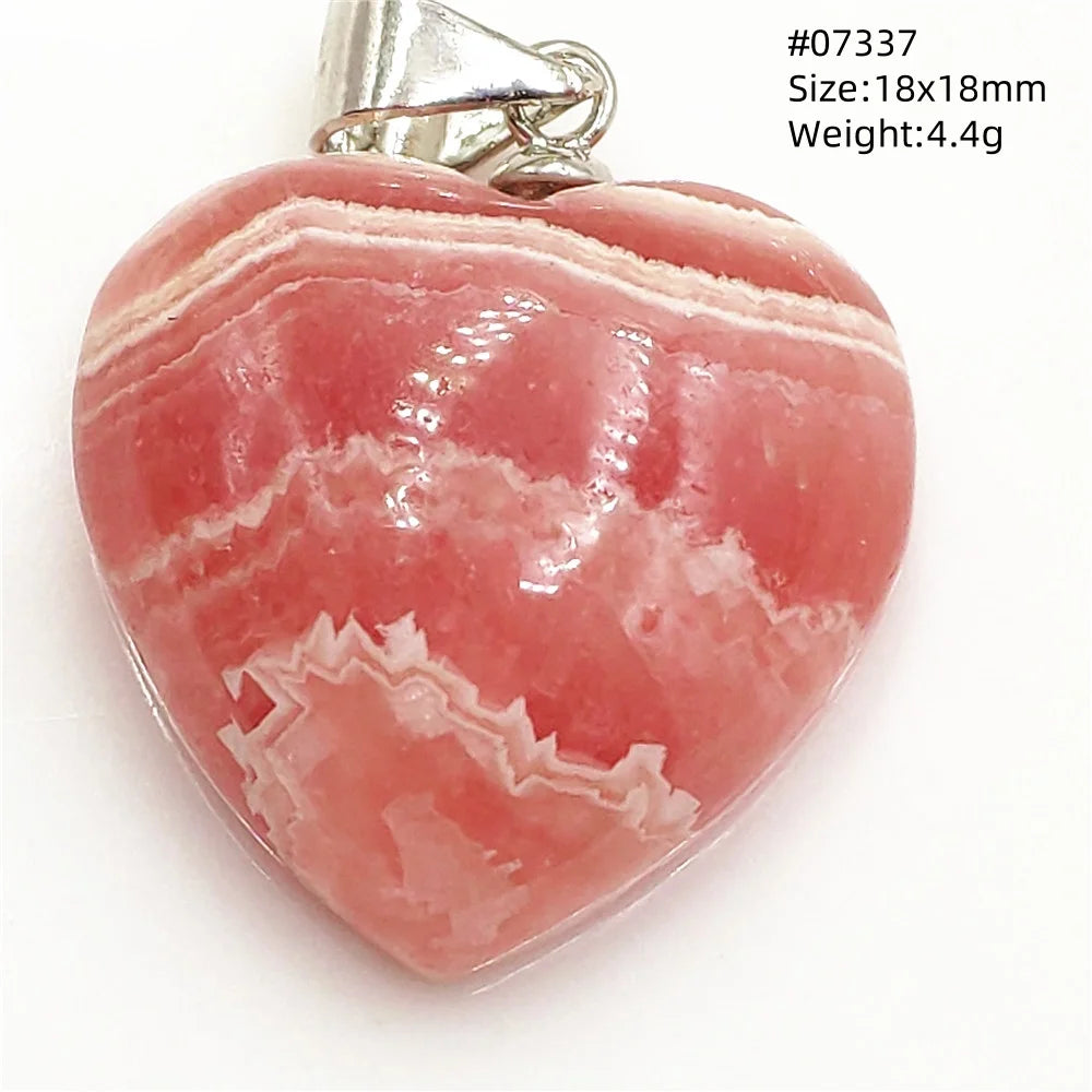 Natural Red Rhodochrosite Pendant Jewelry Rose Rhodochrosite Heart Love Women Men Gemstone Jewelry Fashion Necklace Gift AAAAAA