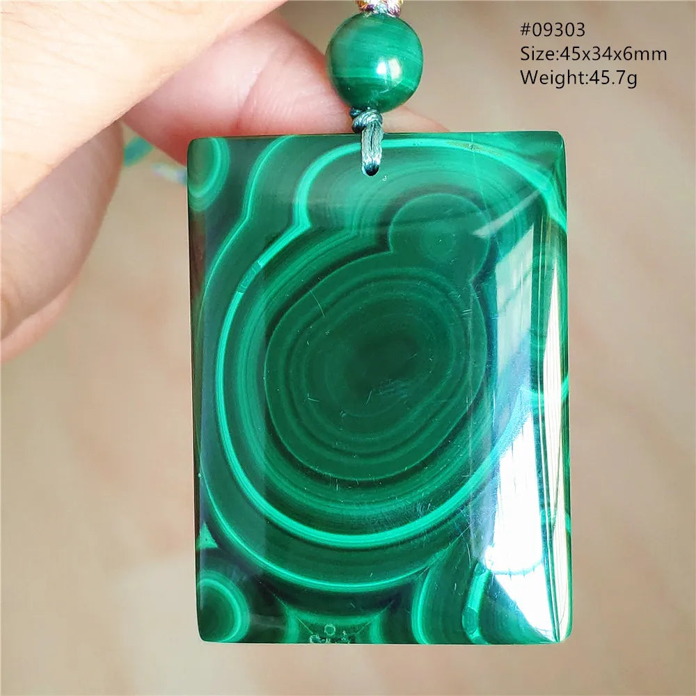 Natural Green Malachite Chrysocolla Pendant Jewelry Rectangle Women Men Big Fashion Green Chrysocolla Fashion Necklace AAAAAA