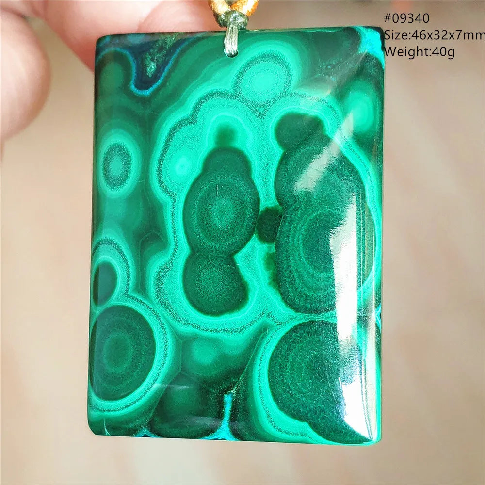 Natural Green Malachite Chrysocolla Pendant Jewelry Rectangle Women Men Big Fashion Green Chrysocolla Fashion Necklace AAAAAA