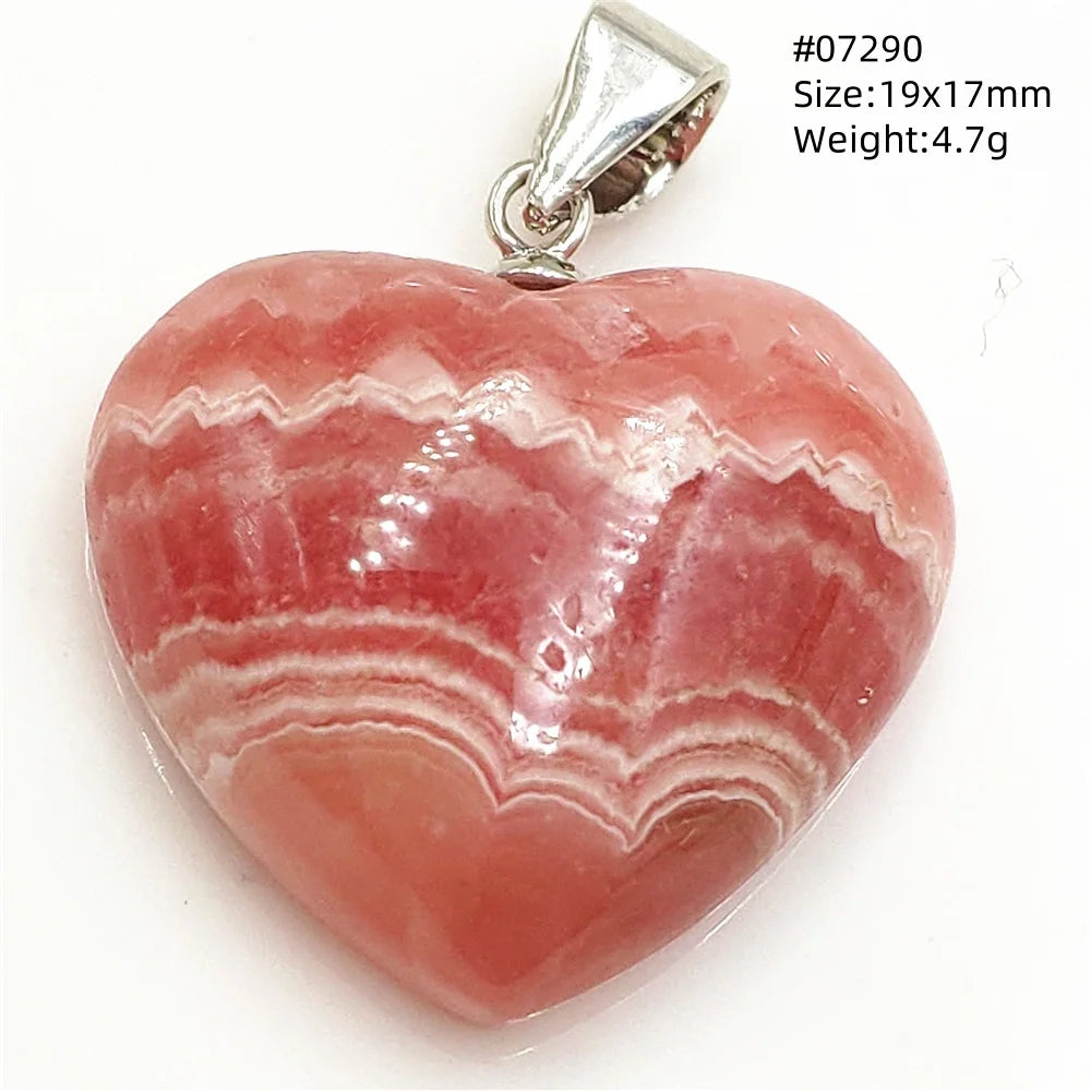 Natural Red Rhodochrosite Pendant Jewelry Rose Rhodochrosite Heart Love Women Men Gemstone Jewelry Fashion Necklace Gift AAAAAA